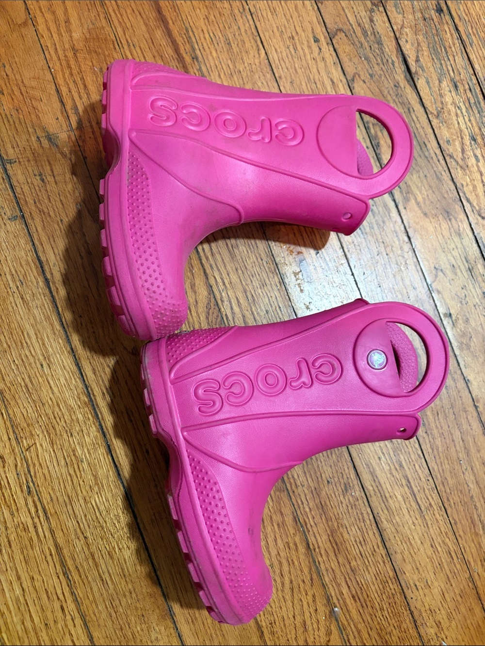 CROCS Kids' Pink Waterproof Rain Boots with Heel Loop